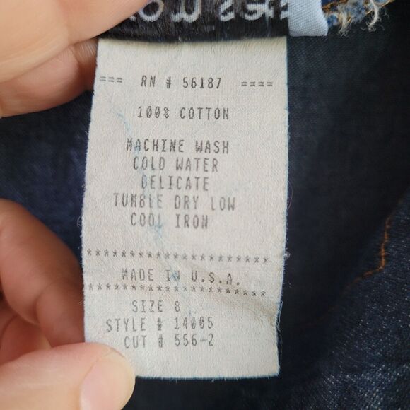 Vintage Denim Shirt Womens 8 Blue Button Front Pockets Promises READ - Picture 6 of 16